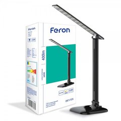 Настольный светодиодный светильник Feron DE1725 черный (24226)