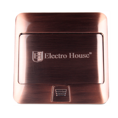 Розетка Electro House врезная для пола с заземлением +2USB EH-F007