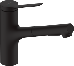 Змішувач Hansgrohe Zesis M33 150 2jet кухонний з витяжним виливом (74800670) Matt Black