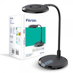 Настольный светодиодный светильник Feron DE1731 black (40074)