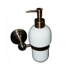 Дозатор для жидкого мыла BADICO настенный, колба керамическая, цвет бронза 8331
