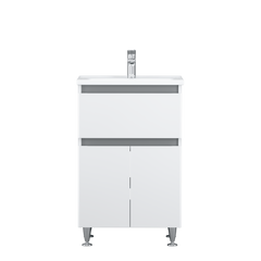Тумба з раковиною AM.PM X-Joy підлогова, 55 см, шухляда/дверцята, білий глянець M85-FSX0553-WC0553WG38