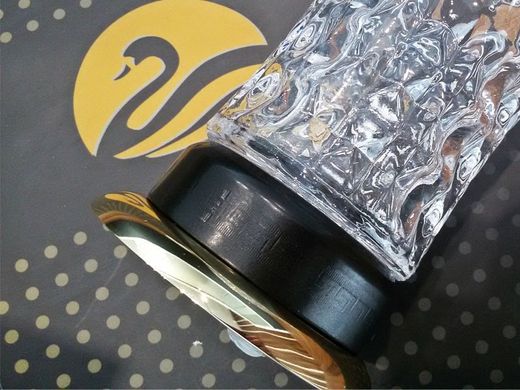 Контейнер для ватних дисків KUGU Freestand G&B скляний, настільний, колір золото/чорний 240G&B