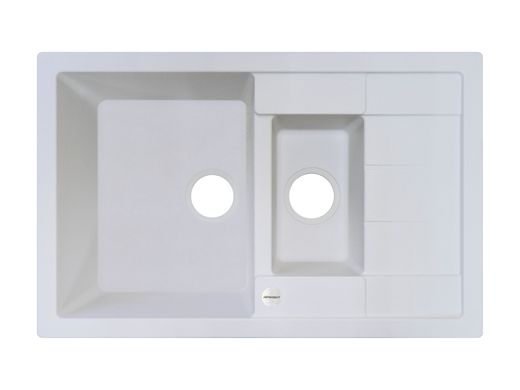 Кухонная мойка Adamant ANILA PLUS 775х495х200 мм, с сифоном, 01 белый