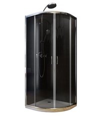 Душова кабіна Aquaform Nigra з піддоном, 900x900x1850, профіль хром/скло графіт 115-40063-333