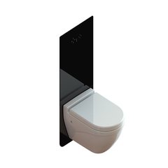 Інсталяційна система Bocchi Glassbox із скляною панеллю для підвісного унітазу, з безконтактною кнопкою змиву, чорний T02-2113S60