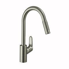 Змішувач Hansgrohe Focus 240 2jet для кухні з висувним виливом Sbox Stainless Steel Finish (73880800)