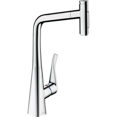 Змішувач для кухні Hansgrohe Metris Select 320 2jet з витяжним виливом 73820000