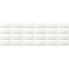 Плитка OPOCZNO Vivid Colours White Glossy Pillow Structura 25x75 для стен (069802)