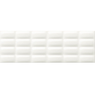 Плитка OPOCZNO Vivid Colours White Glossy Pillow Structura 25x75 для стін (069802)