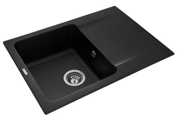 Кухонна мийка GRANADO SALAMANKA Black Shine врізна 680x500 мм, із сифоном автомат (0601)