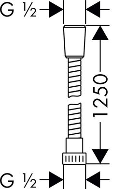 Душовий шланг HANSGROHE Metaflex довжиною 1250 мм, хром 28262000