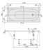 Ванна квариловая Villeroy & Boch Oberon прямоугольная 1700х750 мм с ножками, белая UBQ170OBE2V-01, Ванна, Ножки, 1700 мм, 135 л