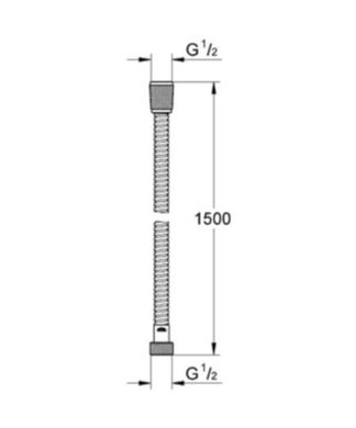Душовий шланг GROHE Relexaflex Metal довжиною 1500 мм, хром 28105000