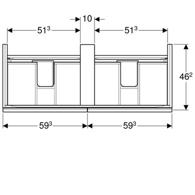 Тумба для двойной раковины Geberit Acanto 500.613.01.2