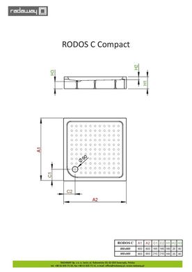 Душовий піддон RADAWAY Rodos C Compact акриловий, квадратний 800x800 мм h165 білий 4K88155-04