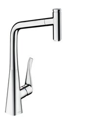 Змішувач для кухні Hansgrohe Metris M 71 Select 320 1jet з витяжним виливом Sbox 73803000