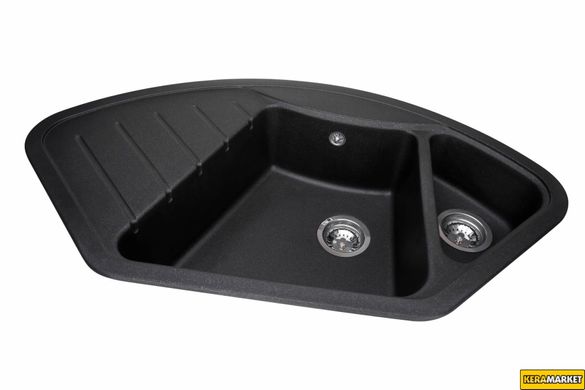 Кухонна мийка GRANADO BARCELONA Black Shine врізна 1000x570 мм, із сифоном автомат (1101)