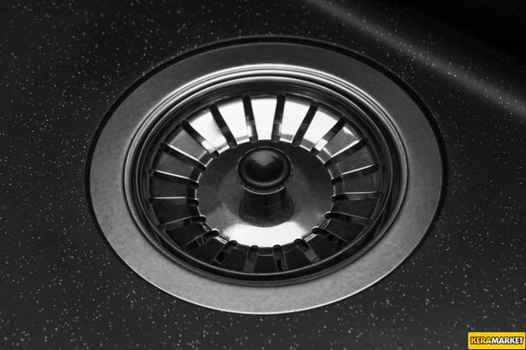 Кухонная мойка GRANADO TOLEDO Black Shine врезная 780x500 мм, с сифоном автомат (2101)