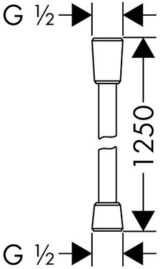Душевой шланг HANSGROHE Isiflex длиной 1250 мм, хром 28272000