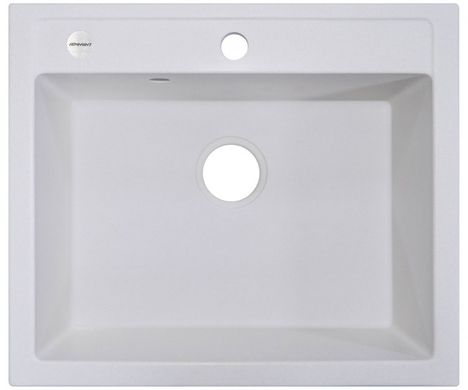 Кухонна мийка Adamant PRIZMA 590х495х200 мм, з сифоном, 01 білий