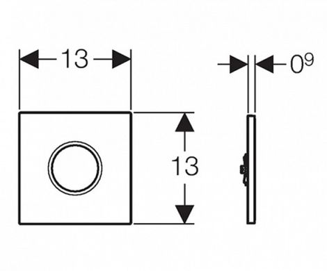 Кнопка змиву для пісуара Geberit HyTouch Sigma 01 сенсорна, хром глянцевий 116.021.21.5