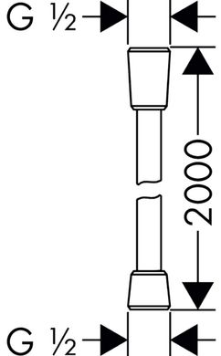 Душовий шланг HANSGROHE Isiflex довжиною 2000 мм, хром 28274000