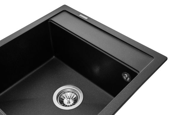 Кухонна мийка GRANADO MERIDA Black Shine врізна 496x480 мм, із сифоном (0301)