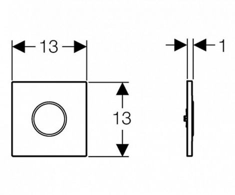 Кнопка змиву для пісуара Geberit HyTouch Sigma 10 сенсорна, хром глянець/хром матовий/хром глянець 116.025.KH.1