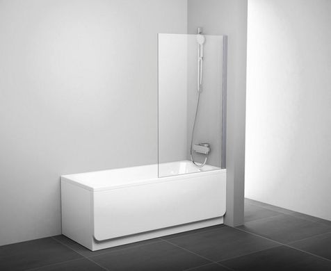 Штора неподвижна для ванны RAVAK Pivot PVS1-80, 800 мм h1400, профиль белый, стекло TRANSPARENT 79840100Z1
