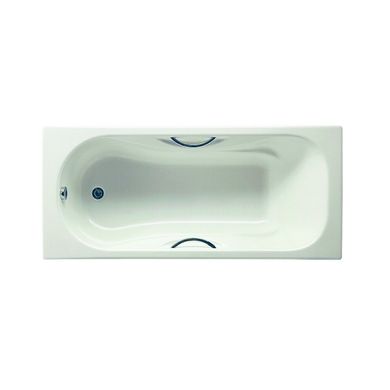 Ванна чугунная Roca Malibu 1500х750 мм, без ножек, с хромироваными ручками, с покрытием против скольжения, белая A23157000R