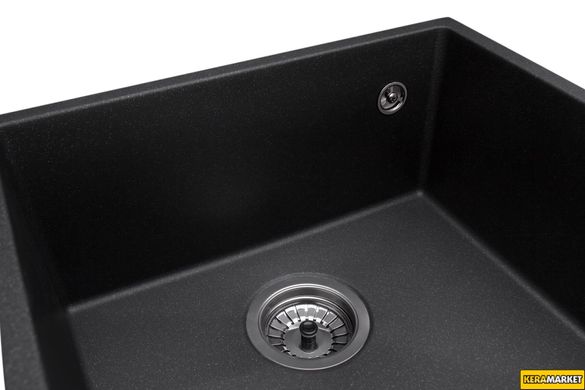 Кухонна мийка GRANADO UNDER TOP Black Shine вбудована знизу 457x404 мм, із сифоном (1901)