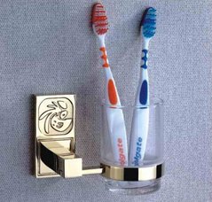 Стакан для зубних щіток BADICO Premium підвісний, колір золото 8202