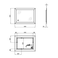 Дзеркало Qtap Aries 600x800 з LED-підсвічуванням, Reverse (QT037816016080W)