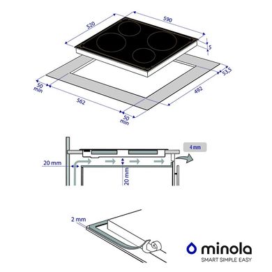 Поверхность стеклокерамическая Minola MVH 6032 GBL RUSTIC
