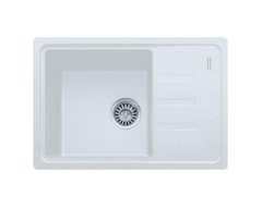 Кухонна мийка Adamant SLIM 615x430x200 мм, з сифоном, 01 білий