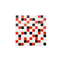 Мозаика стеклянная Kotto Keramika 300x300 мм black/red m/white GM 4007 C3