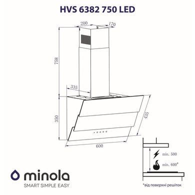 Вытяжка декоративная наклонная Minola HVS 6382 BL 750 LED