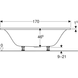 Ванна прямокутна Geberit Tawa, slim rim, Duo, з ніжками 170х75, біла 554.123.01.1
