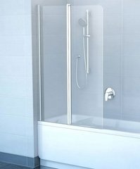 Штора для ванни RAVAK Chrome CVS2-100 L двохелементна, ліва 1000 мм h1500, профіль білий, скло TRANSPARENT 7QLA0100Z1