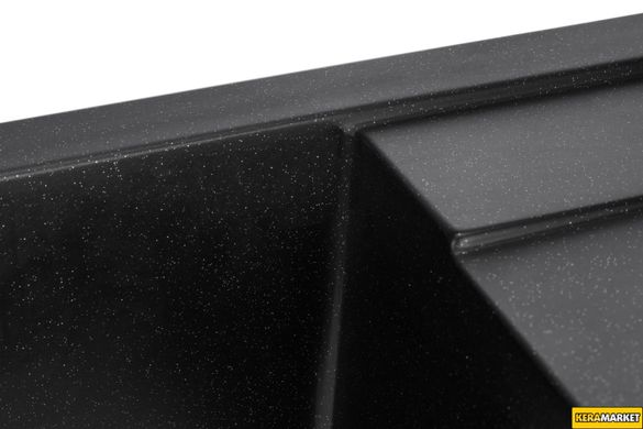 Кухонная мойка GRANADO ALICANTE Black Shine врезная 780x495 мм, с сифоном автомат (2401)