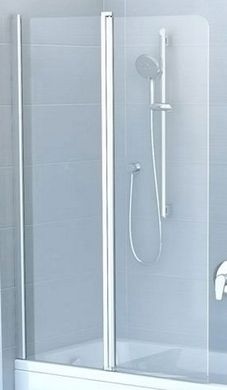 Штора для ванны RAVAK Chrome CVS2-100 L двухэлементная, левая 1000 мм h1500, профиль сатин, стекло TRANSPARENT 7QLA0U00Z1