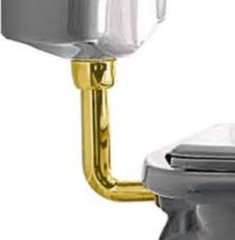Труба для подачі води до унітазу Kerasan RETRO коротка, h320 мм, колір золото 750491