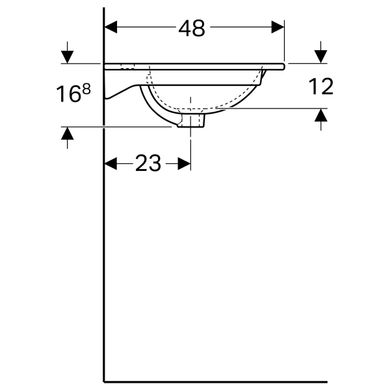 Раковина Geberit Acanto Slim 500.640.01.2