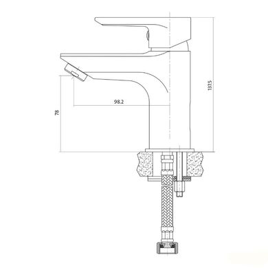 Змішувач для раковини Cersanit Vero з металевим донним клапаном, хром S951-145
