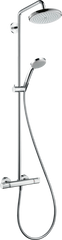 Душова система Hansgrohe Croma Air 220 1jet Showerpipe EcoSmart з термостатом, хром 27188000