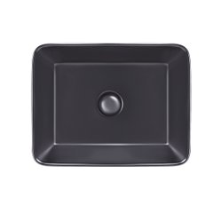 Раковина-чаша Qtap Tern 475х370х140 Matt black з донним клапаном (QT172074MBMB)