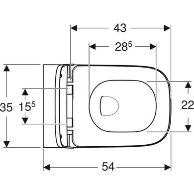 Підвісний унітаз Geberit Smyle Square Rimfree, з сидінням із кришкою, білий 500.683.00.2