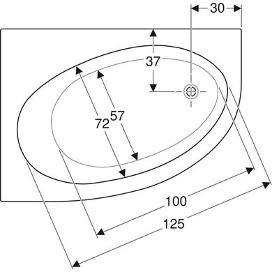 Ванна асиметрична Geberit Selnova з ніжками 140х100, ліва (випуск справа), біла 554.270.01.1