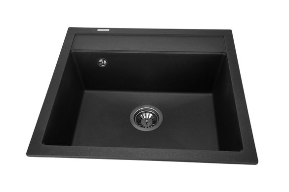 Кухонна мийка GRANADO LERIDA Black Shine врізна 560x510 мм, із сифоном (0401)